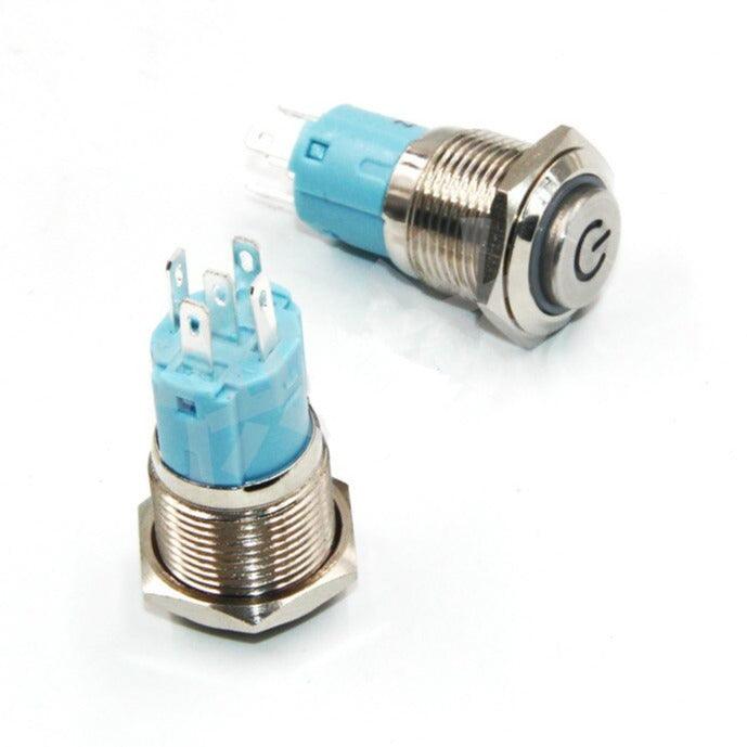 EARU -16mm Waterproof Momentary Stainless Steel Push Button Switch LED Online Sale