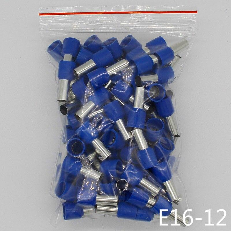 E16-12 Tube insulating Insulated terminals 16MM2 Cable Wire Connector Insulating Crimp Terminal 100PCS/Pack Connector E- Online Hot Sale
