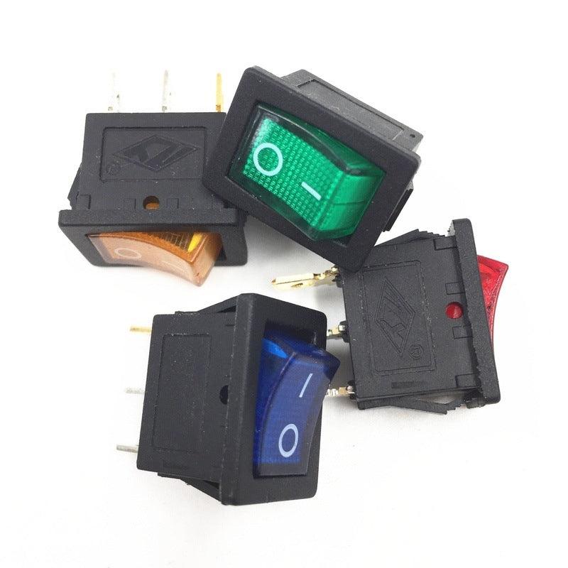 EARU -1pc DIY Locking KCD1 Red Blue Yellow Green Button On-Off 3Pin DPST Boat Car Rocker Switch 6A/10A 250V/125VAC Push Button Switch Online