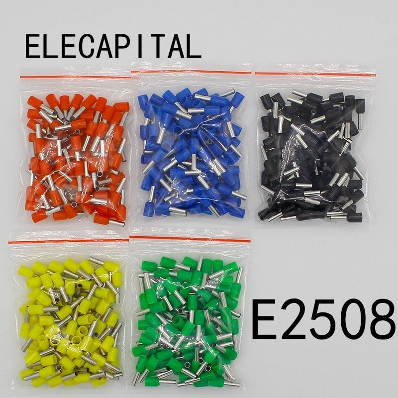 E2508 Tube insulating terminals 2.5MM2 100PCS/Pack Insulated Cable Wire Connector Insulating Crimp Terminal Connector E- Online Sale