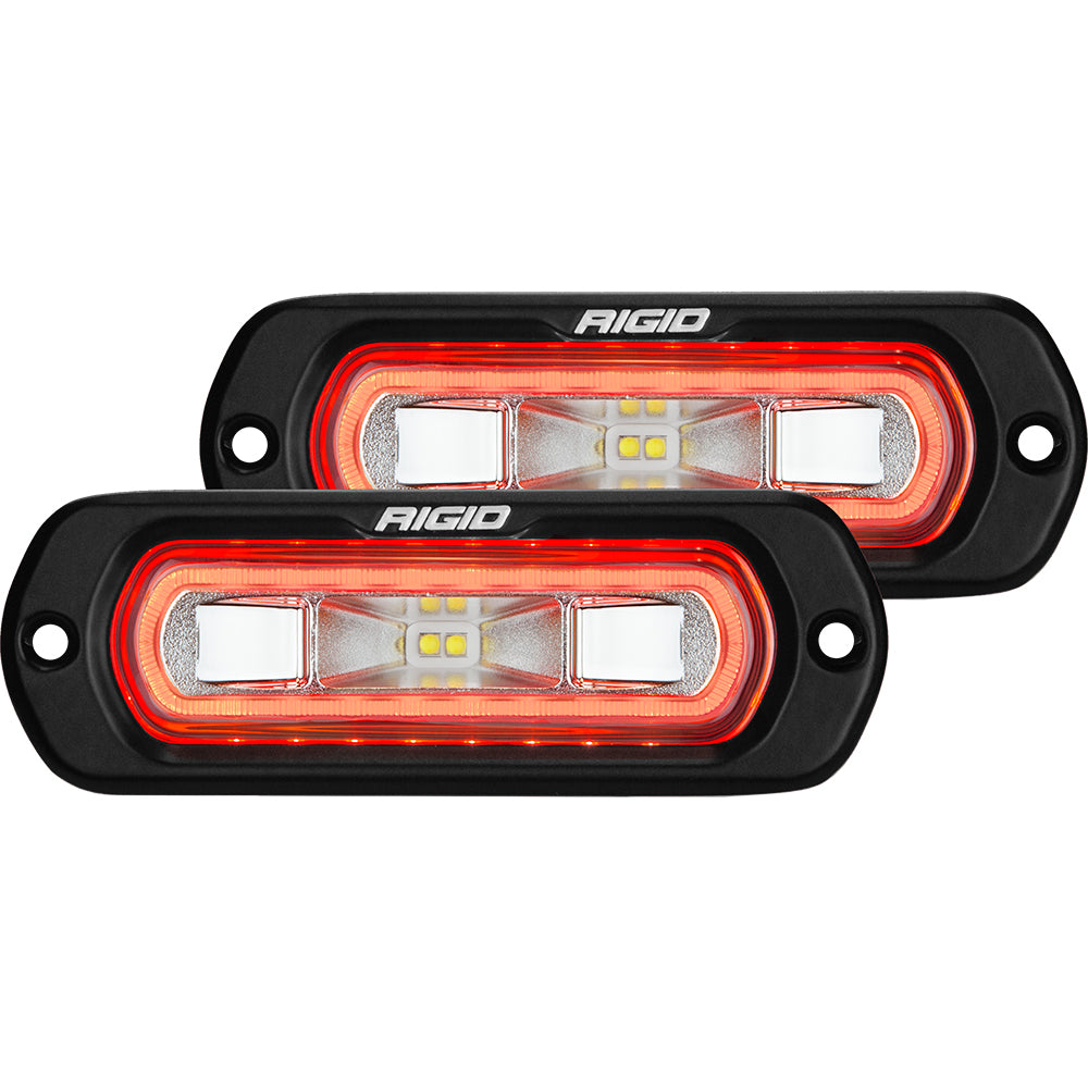 RIGID Industries SR-L Series Flush Mount Spreader Light – Black Housing – Red Halo [53222] Online Sale