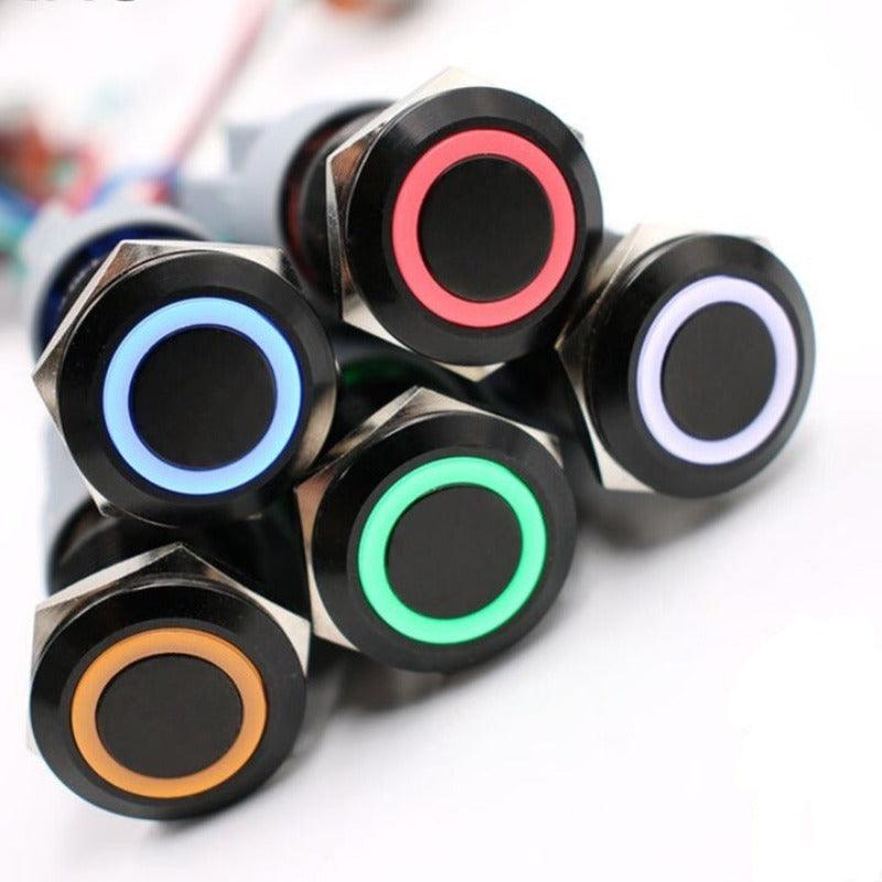 EARU-19mm Alumina Black Body Press Momentary Metal Push Button Switch Online Hot Sale
