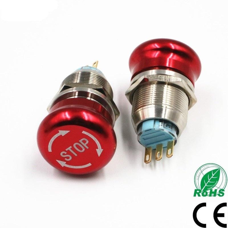 EARU-19mm 22mm Stainless Steel Latching Emergency STOP Push Button Switch Sale
