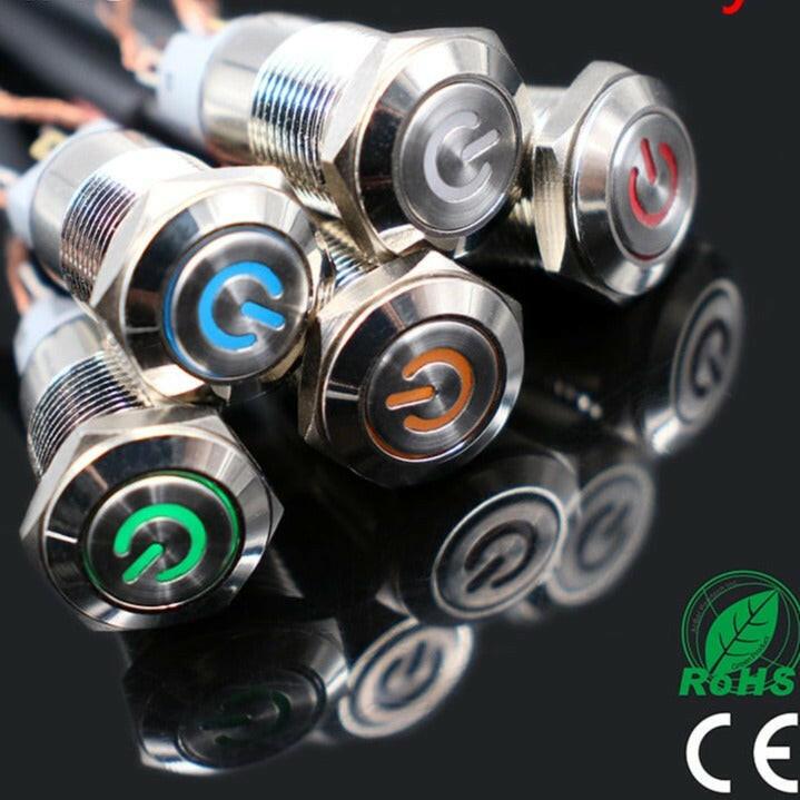 EARU- 12mm Momentary Angel Eye Aluminum Push Button Switch Self-reset Sale