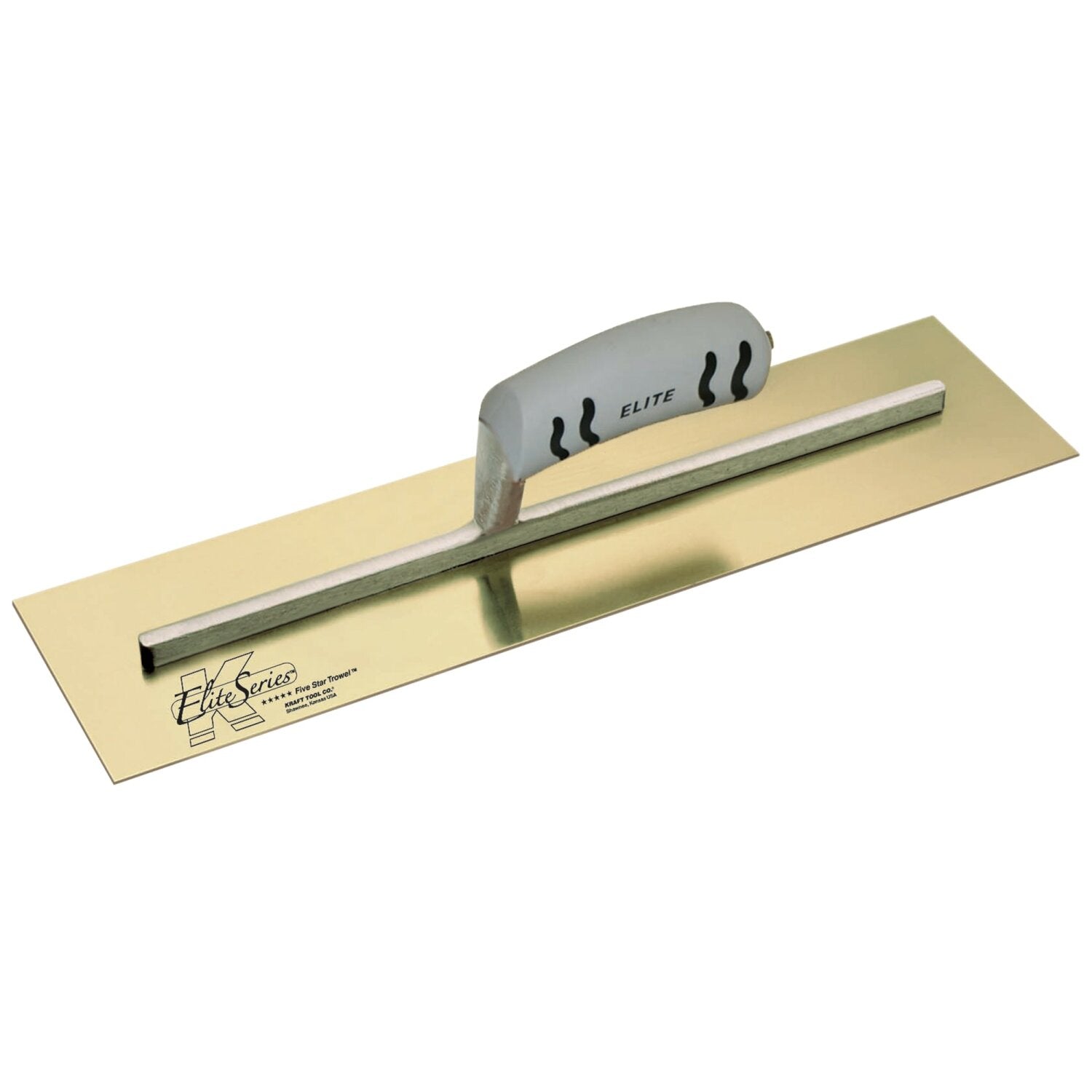 Kraft Tool CFE536PF Elite Series Five Star 12″ x 4″ Golden Stainless Steel Cement Trowel with ProForm Handle Online Sale