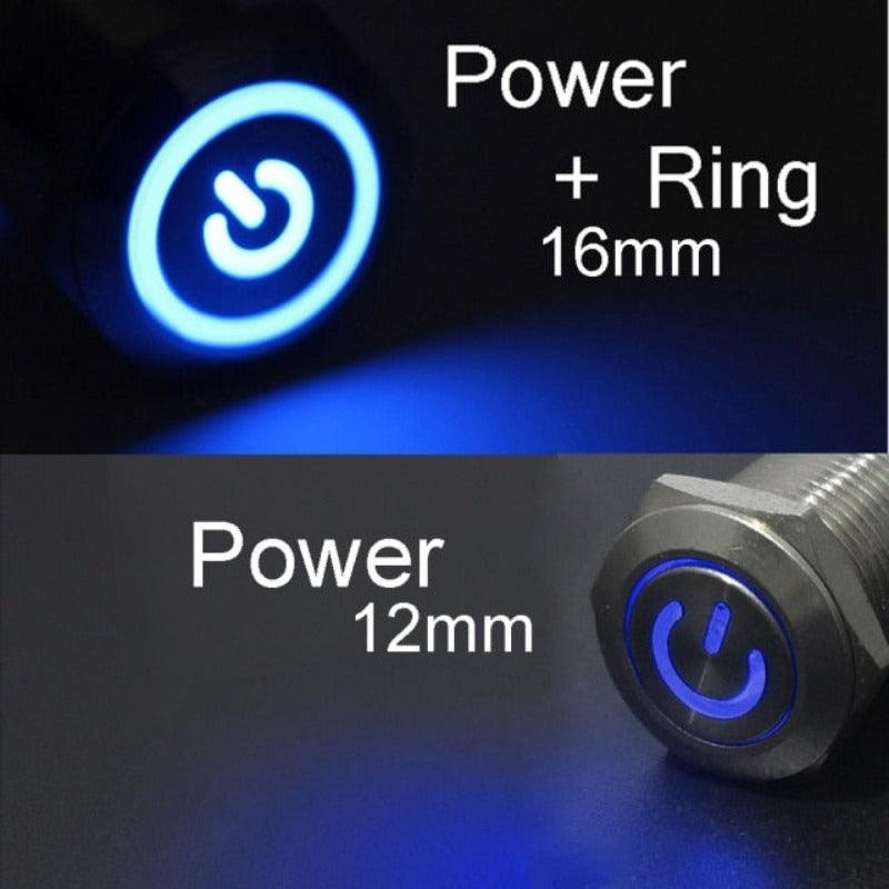 EARU- 12mm 16mm metal push button switch power button Waterproof with LED light Online Sale