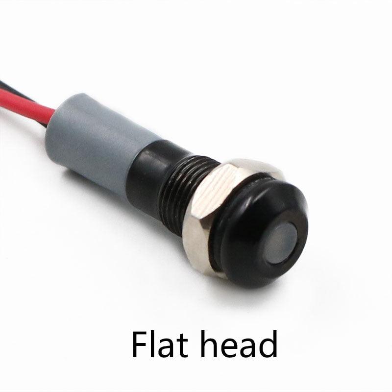 EARU -Black Body 6mm Waterproof IP67 Metal LED Warning Indicator Light Signal Lamp Pilot Wire Roud Flat 5V 12V 24V 110V 220V Red Blue Discount