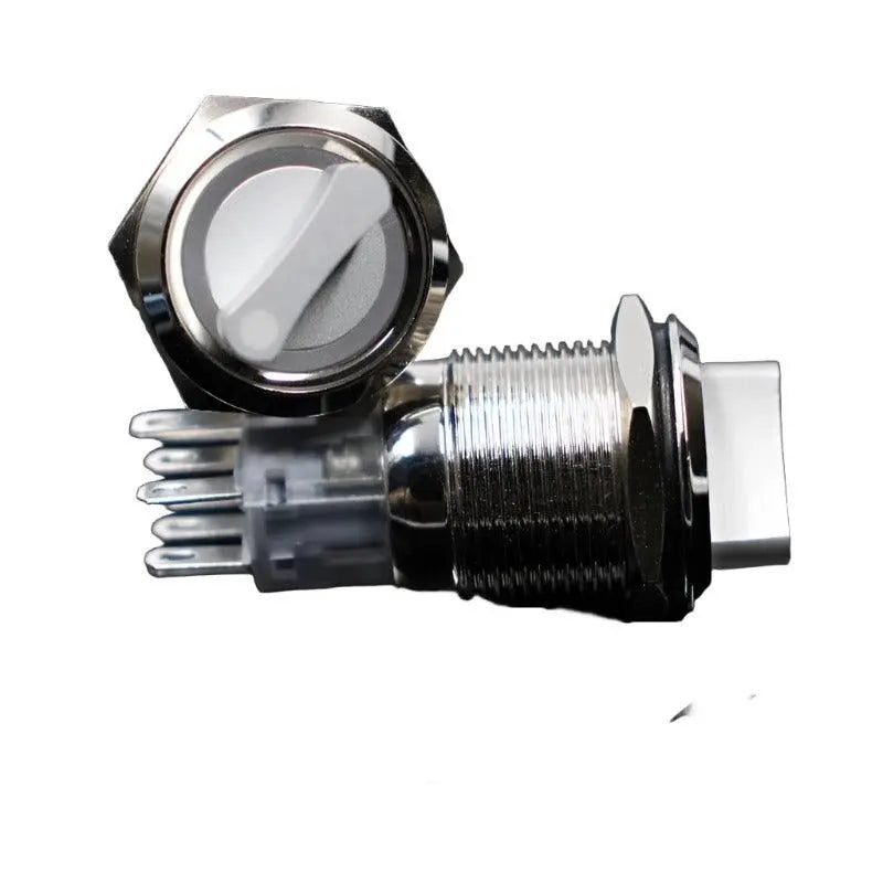 EARU- 22mm 2 3 Position Switch Push Button Switch DPDT Illuminated Metal selector Fashion