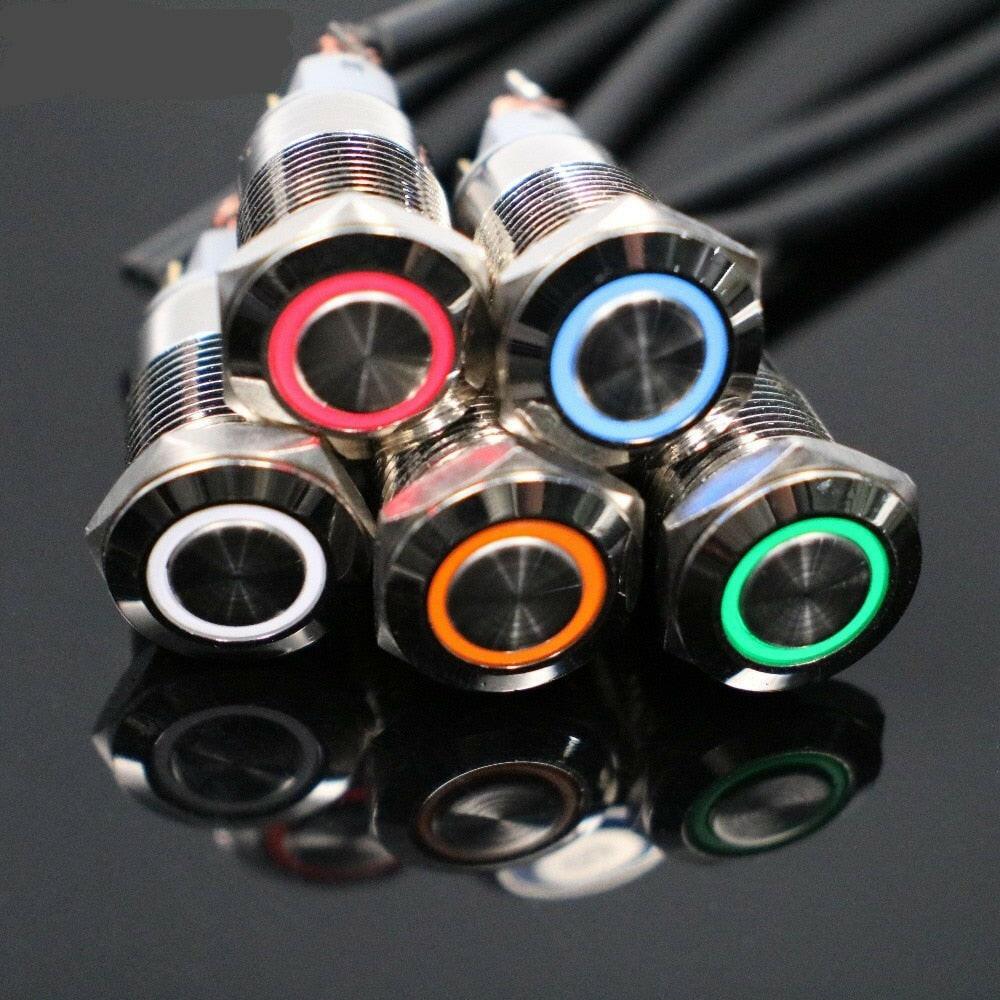 EARU- 12mm Waterproof Momentary Metal Doorbell Bell Horn Push Button Online now