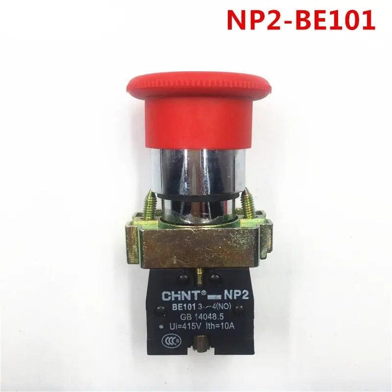 EARU- 1PC NP2-BE101 NC NO Momentary Latching 22mm Stop Push Button Sale