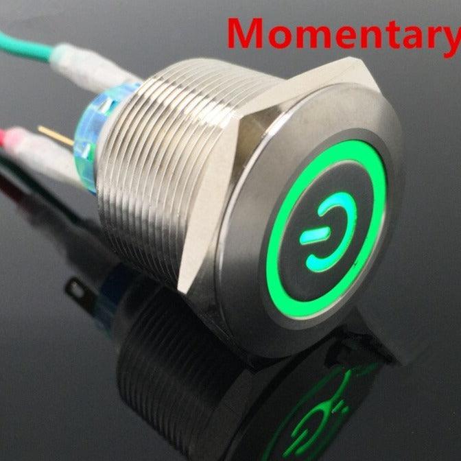 EARU -6Pin 1NO 1NC 25mm Metal Stainless Steel Momentary LED Push Button Sale