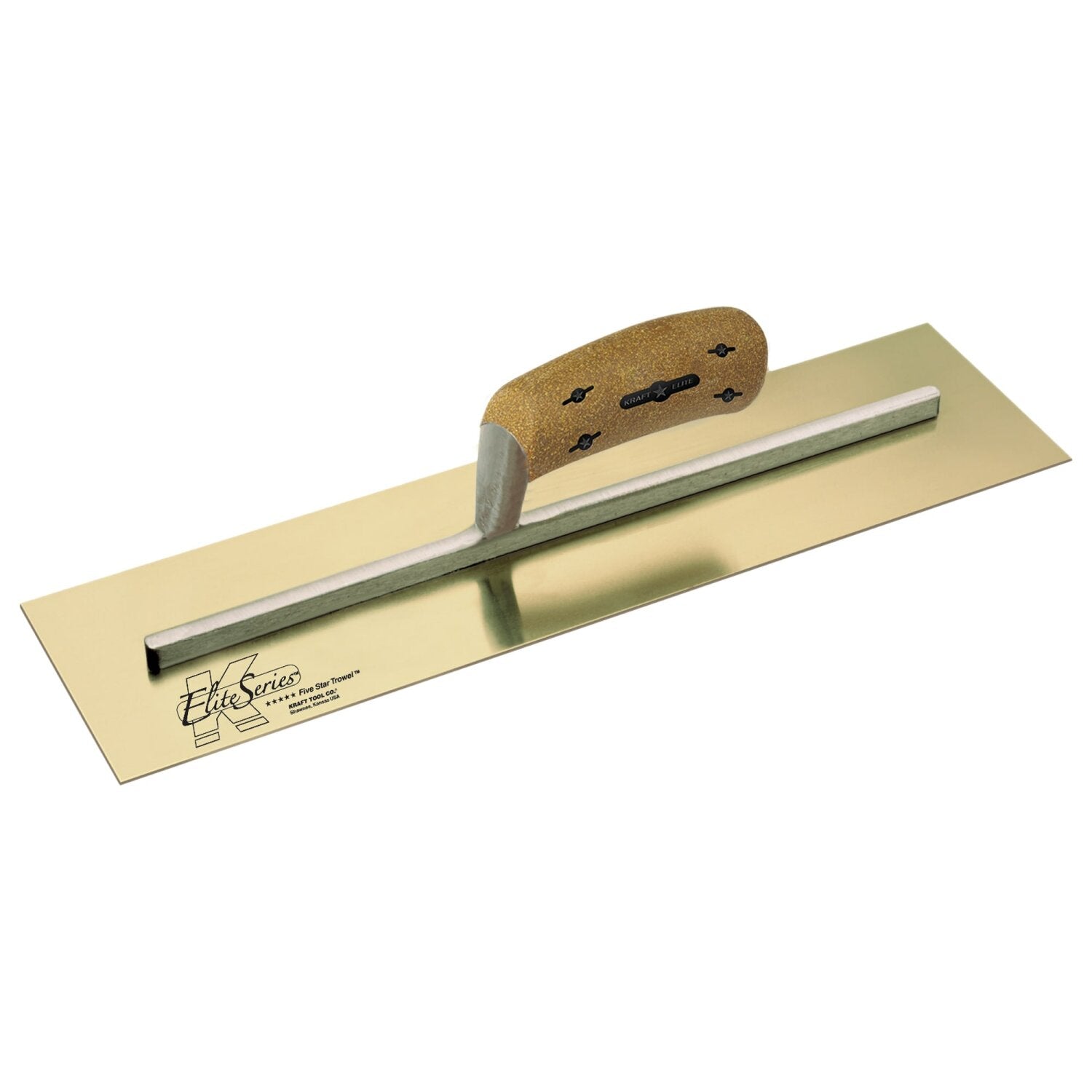 Kraft Tool CFE541K Elite Series Five Star 14″ x 4″ Golden Stainless Steel Cement Trowel with Cork Handle on Sale
