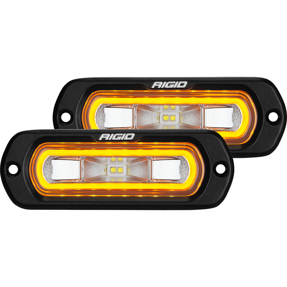 RIGID Industries SR-L Series Flush Mount Spreader Light – Black Housing – Amber Halo [53223] Discount