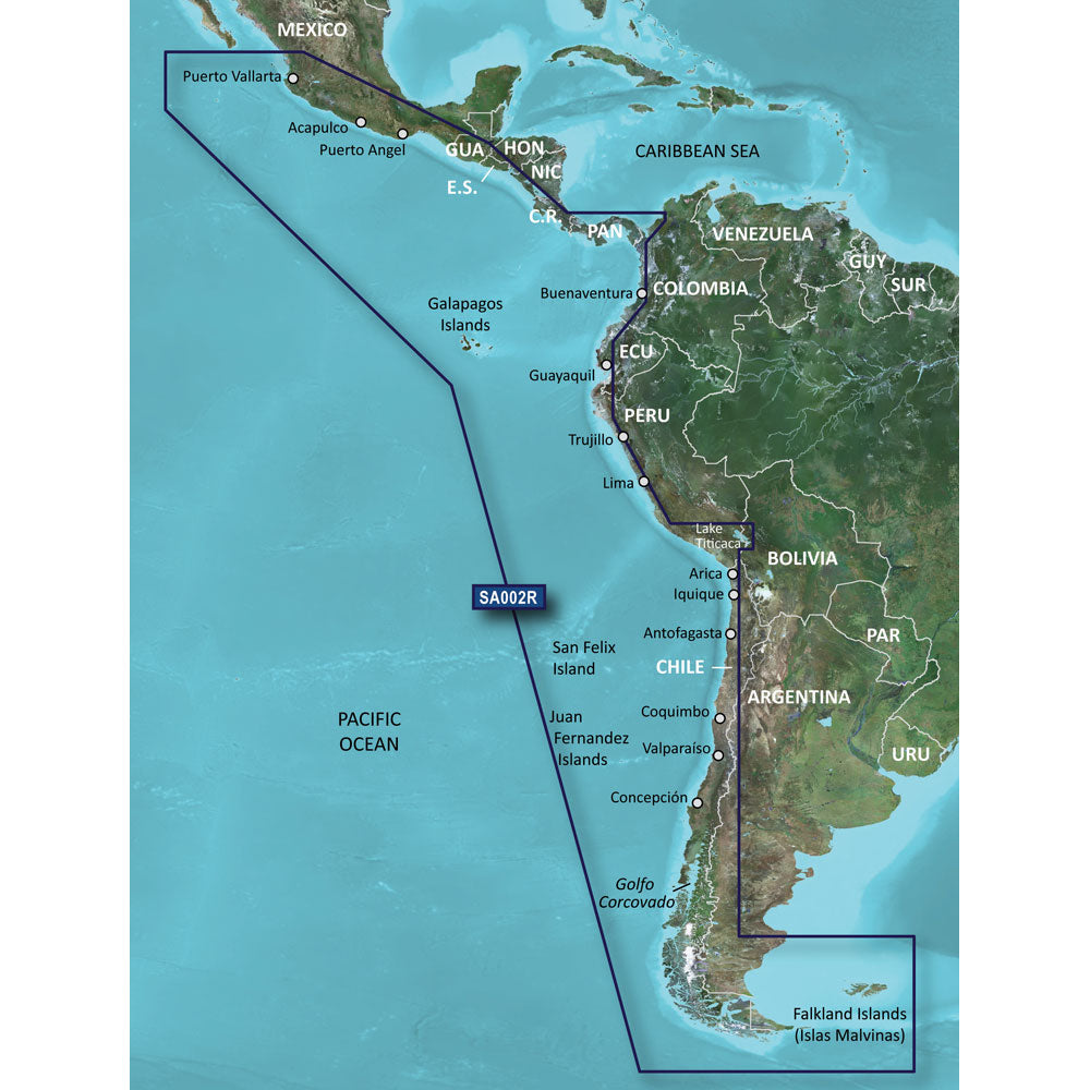 Garmin BlueChart g3 HD – HXSA002R – South America West Coast – microSD/SD [010-C1063-20] Supply
