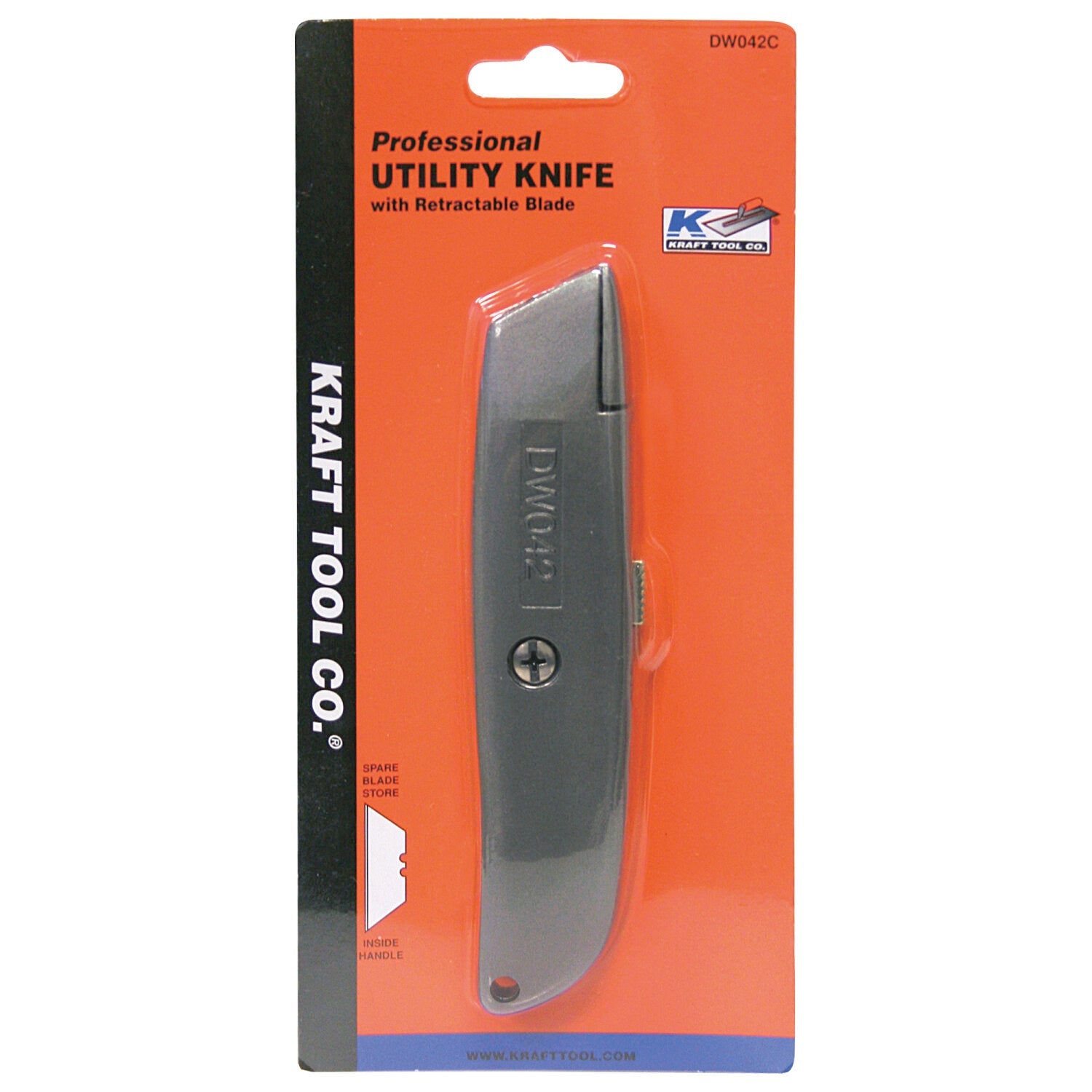 Kraft Tool DW042C Professional Utility Knife with Retractable Blade Supply