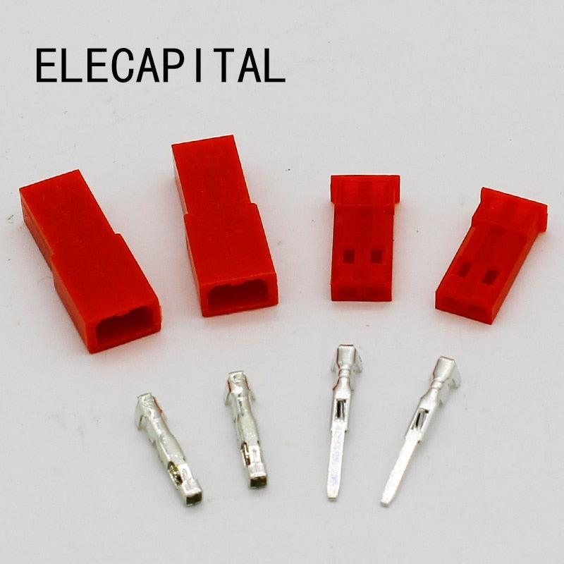 Free shipping,50set/lot JST Connector Plug 2pin Female, Male and Crimps RC battery connector for Auto,E-Bike,boat,LCD,LED ect Fashion