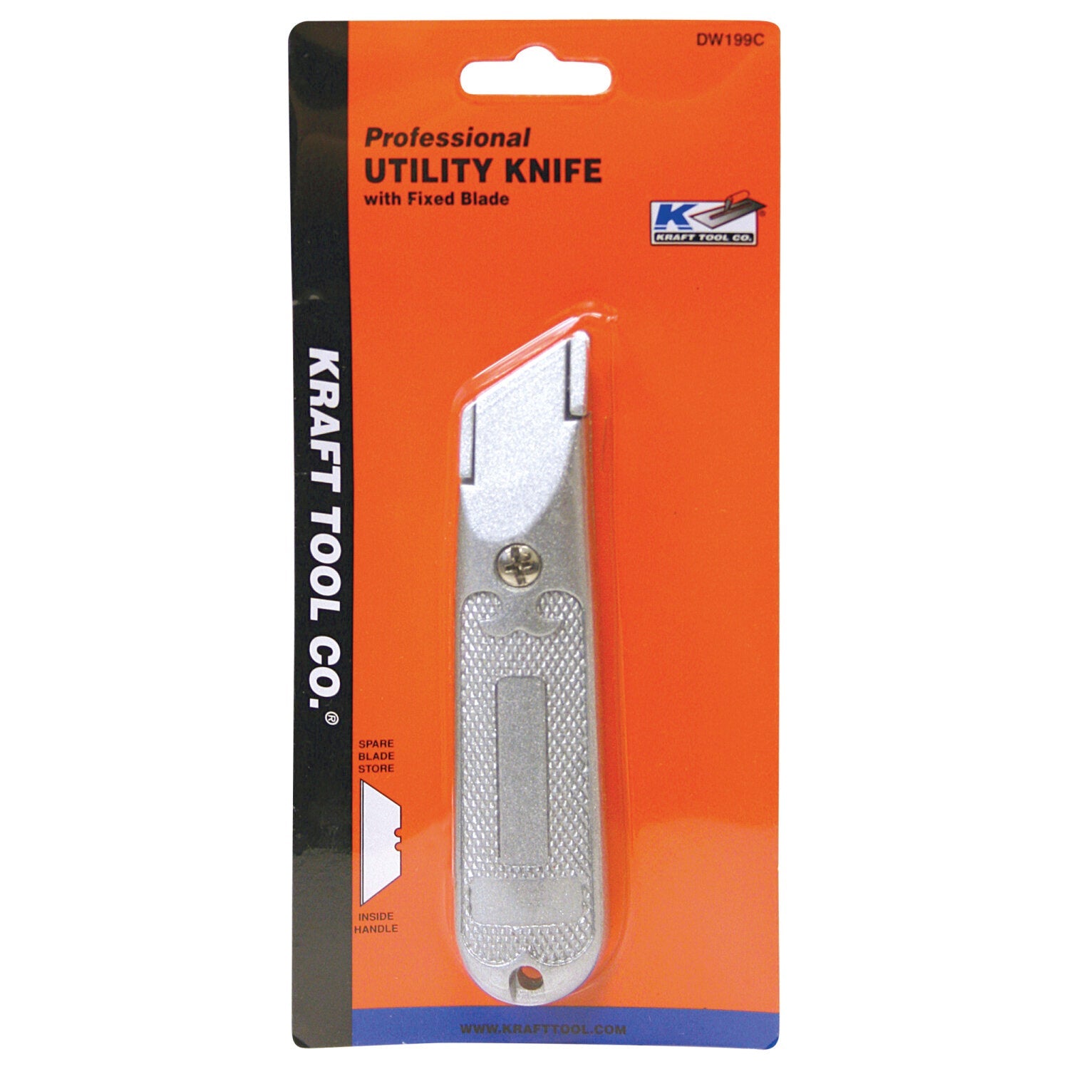 Kraft Tool DW199C Checkered Handle Utility Knife with Fixed Blade Online now