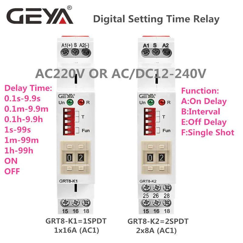 GEYA-  GRT8-M GRT8-K Multifunction Timer Relay /12V 24V 48V 110V 220V optional Fashion