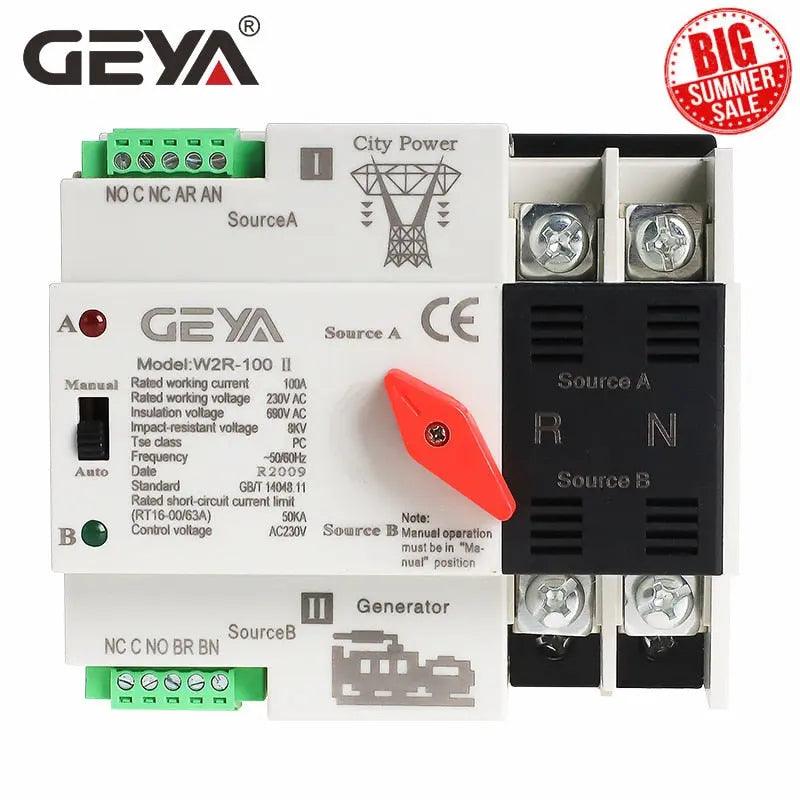 GEYA- W2R Mini ATS 2P  Automatic Transfer Switch| 25A-63A Optional Discount