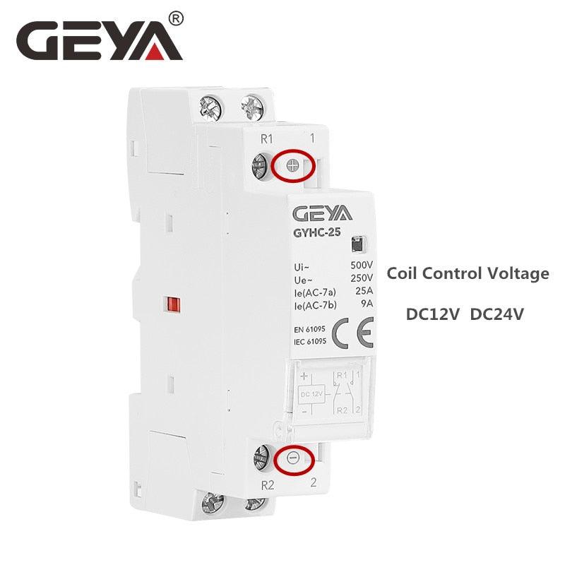GEYA GYHC Contactor DC12V DC24V Coil Voltage 25A 2NO 2NC 1NO1NC 50/60Hz AC220V Main Voltage Online Sale