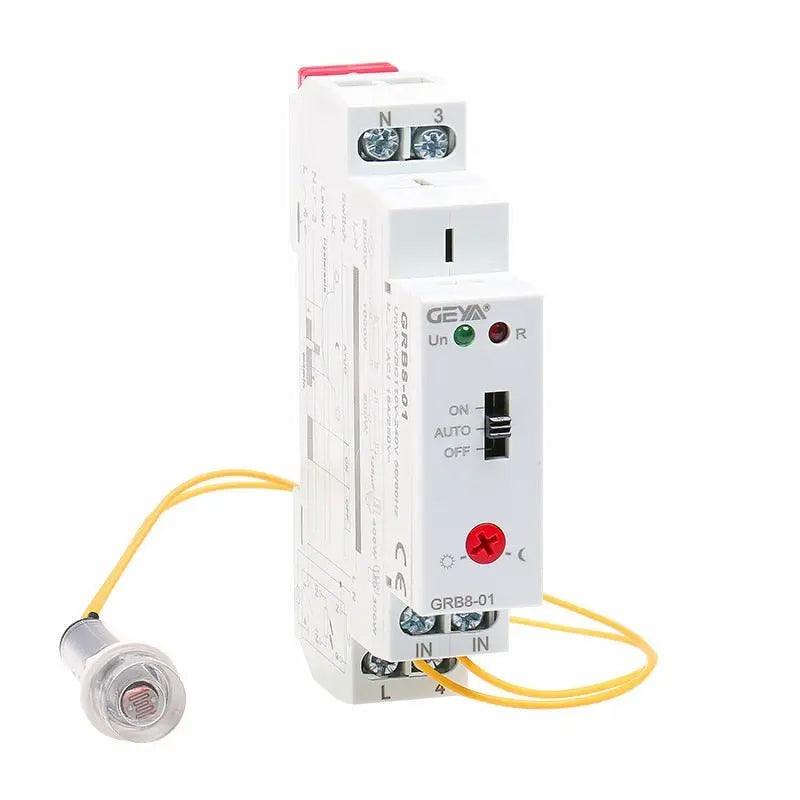 GEYA-  GRB8-01 Din rail Twilight Switch Photoelectric Timer Light Sensor Relay Fashion