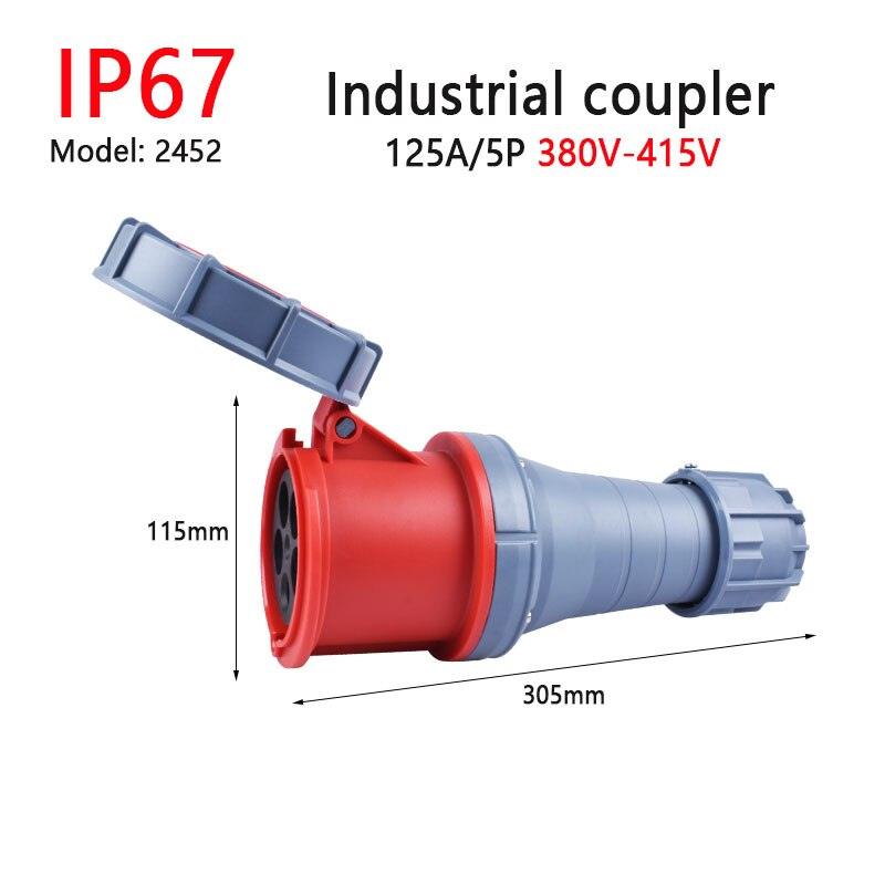 IP67 New Industrial Plug and Socket 63A 125A 3P/4P/5P PA66 Wall Mounted Socket on Sale
