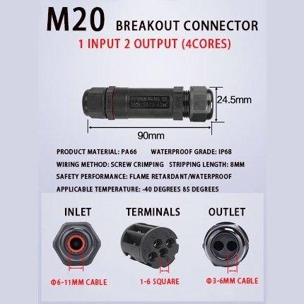 IP68 Waterproof Connector Assembly Type Wire And Cable Breakout Connector 2/3/4/5PIN Optional Online Hot Sale