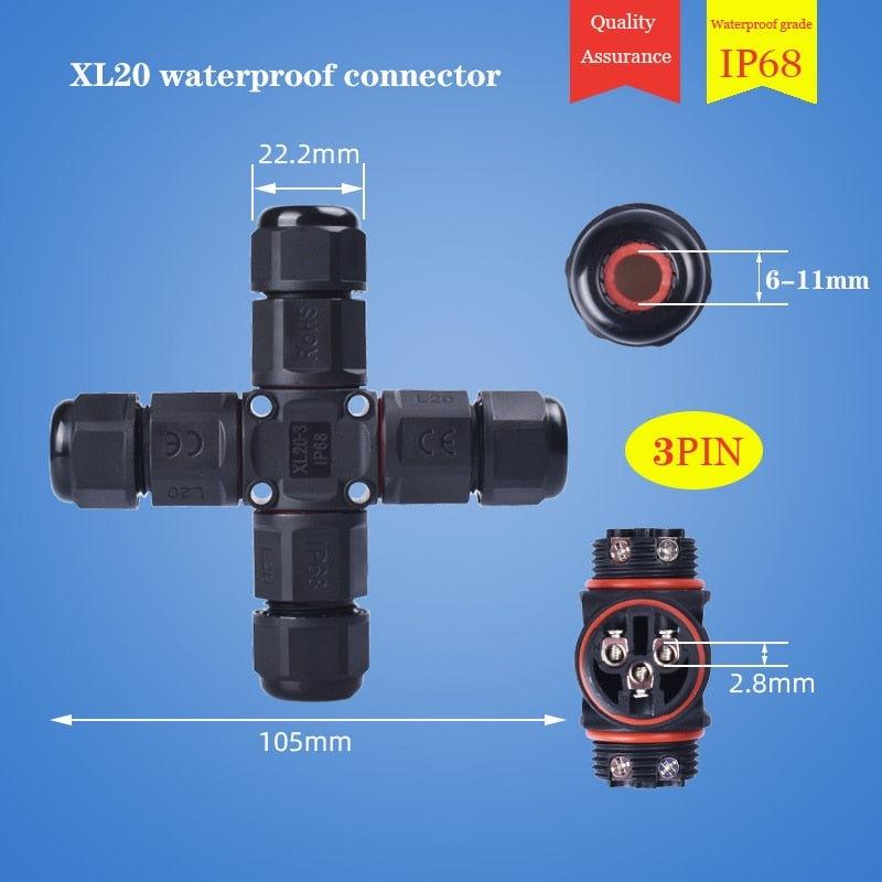 IP68 cable waterproof connector quick connector installation X/T/Y shape 3/4/5 pin optional Online Sale