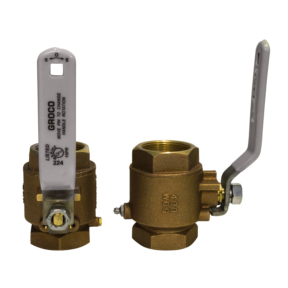 GROCO 1-1/2″ NPT Bronze In-Line Ball Valve [IBV-1500] Fashion