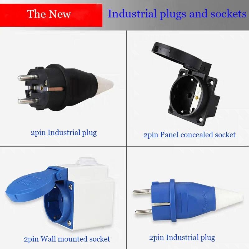 IP54 Waterproof Electrical plugs and sockets 2 pin 10A-16A plug industrial connector two holes Sale
