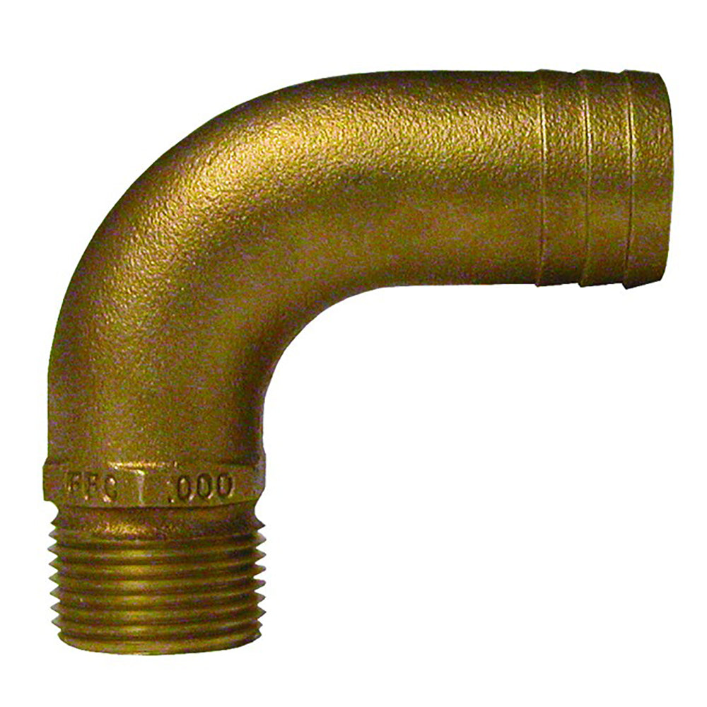 GROCO 3/4″ NPT x 1″ ID Bronze Full Flow 90 Elbow Pipe to Hose Fitting [FFC-750] Online