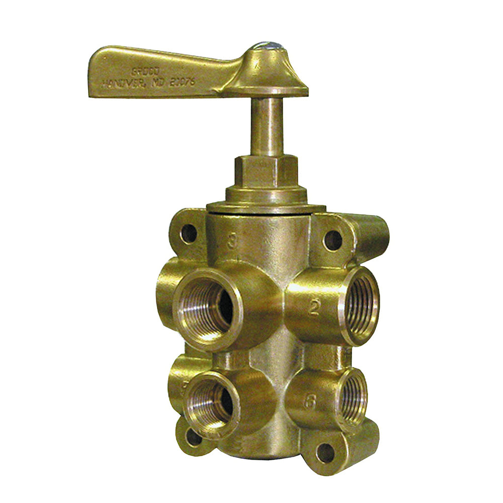 GROCO 6-Port NPT Bronze Fuel Valve 1/2″ Main – 3/8″ Return [FV-65038] Sale