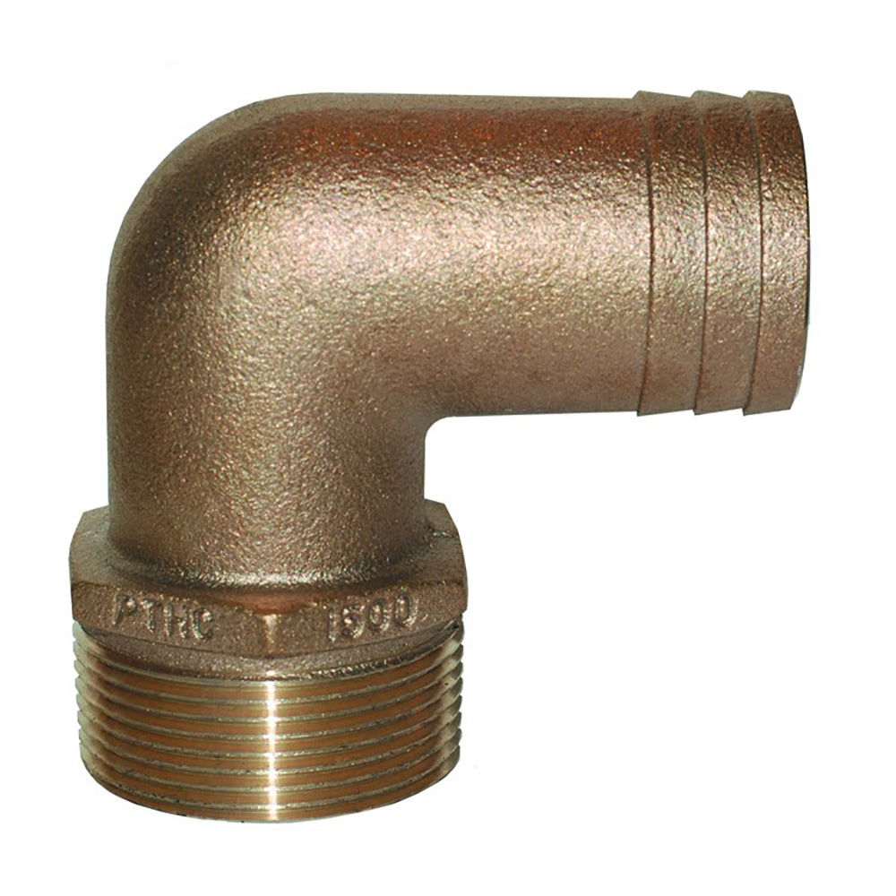 GROCO 1-1/4″ NPT x 1-1/8″ ID Bronze 90 Degree Pipe to Hose Fitting Standard Flow Elbow [PTHC-1125] Online
