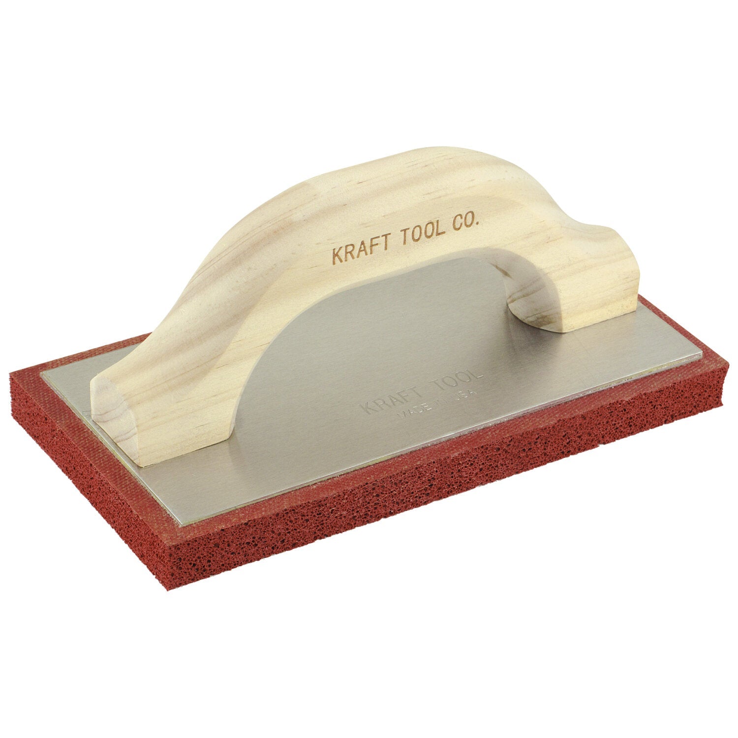 Kraft Tool PL371 8″ x 4″ Fine Cell Red Rubber Float with Wood Handle Fashion