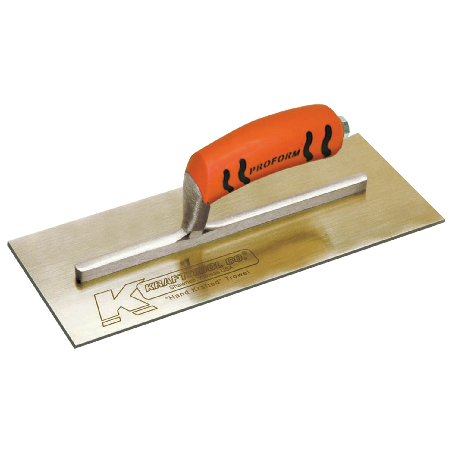 Kraft Tool PL461PF 13″x5″ Golden Stainless Steel Plaster Trowel with ProForm Handle on a Short Shank Online Sale