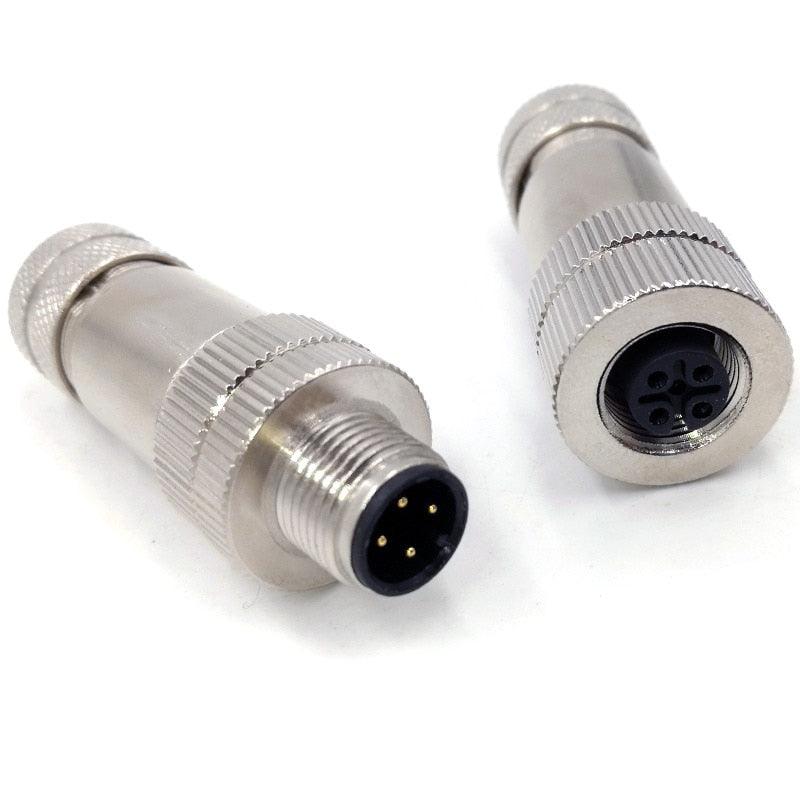 M12 Sensor Waterproof connector Matel Signal shielding Male Female  screw threaded 4 5 8 Pin Supply