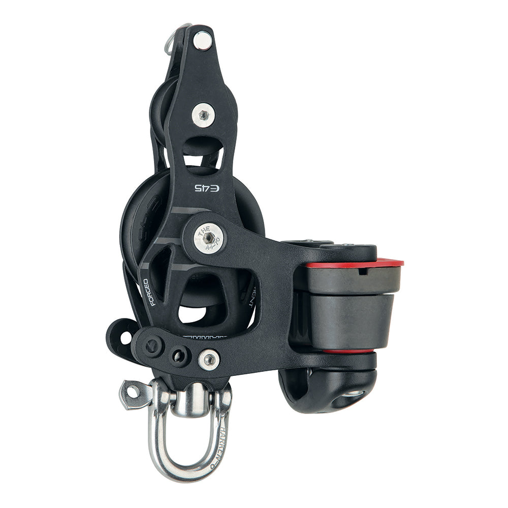 Harken 45mm Single Aluminum Element Fiddle Block w/Swivel, Becket  150 Cam Cleat [6234] Hot on Sale