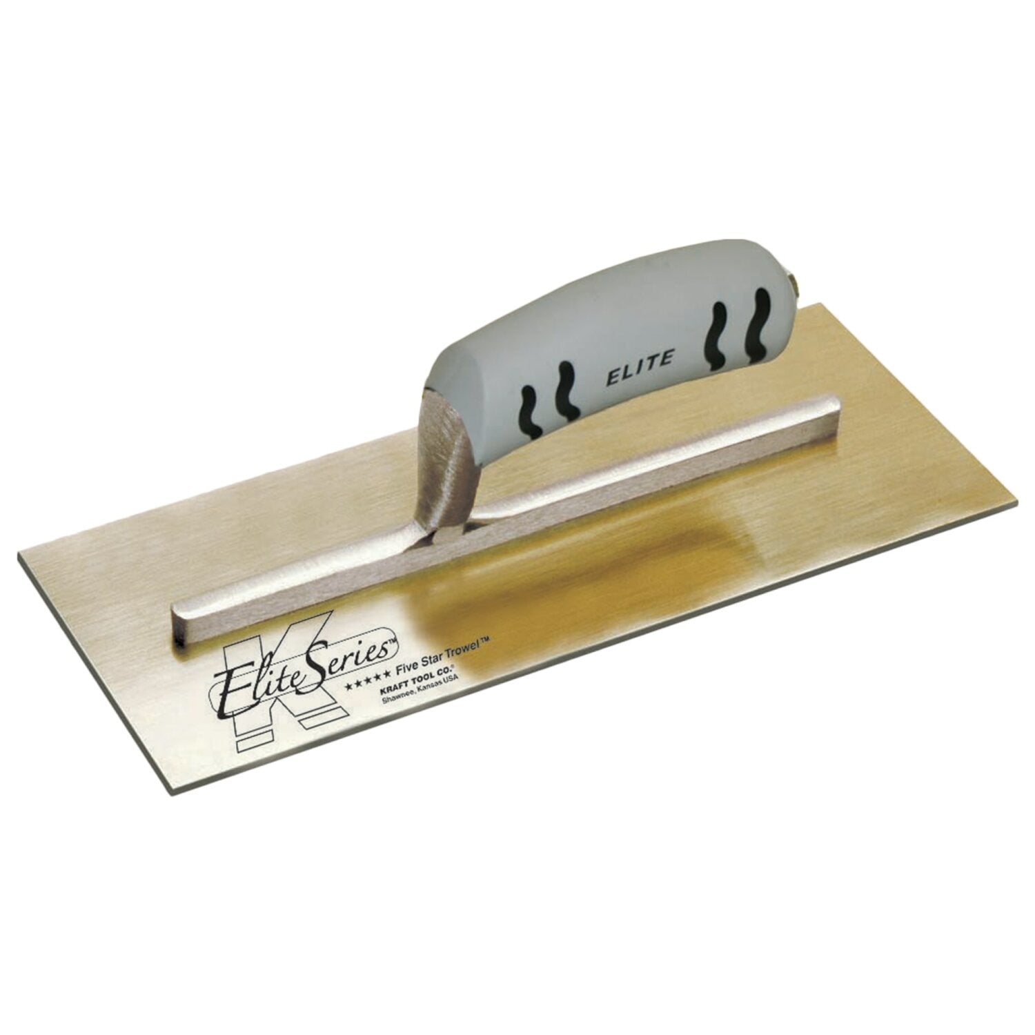 Kraft Tool PLE457PF Elite Series Five Star 11-1/2″ x 4-3/4″ Golden Stainless Steel Plaster Trowel with ProForm Handle Hot on Sale
