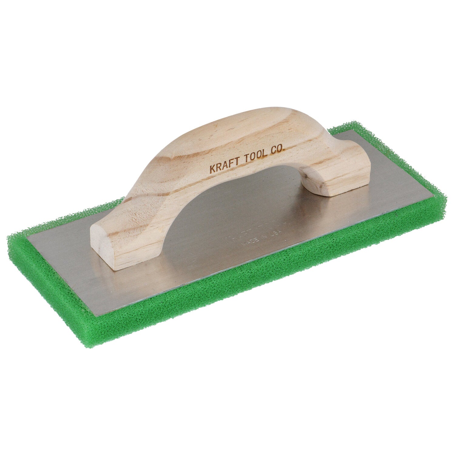 Kraft Tool PL607F 12″ x 5″ x 3/4″ Green Fine Texture Float with Wood Handle Supply