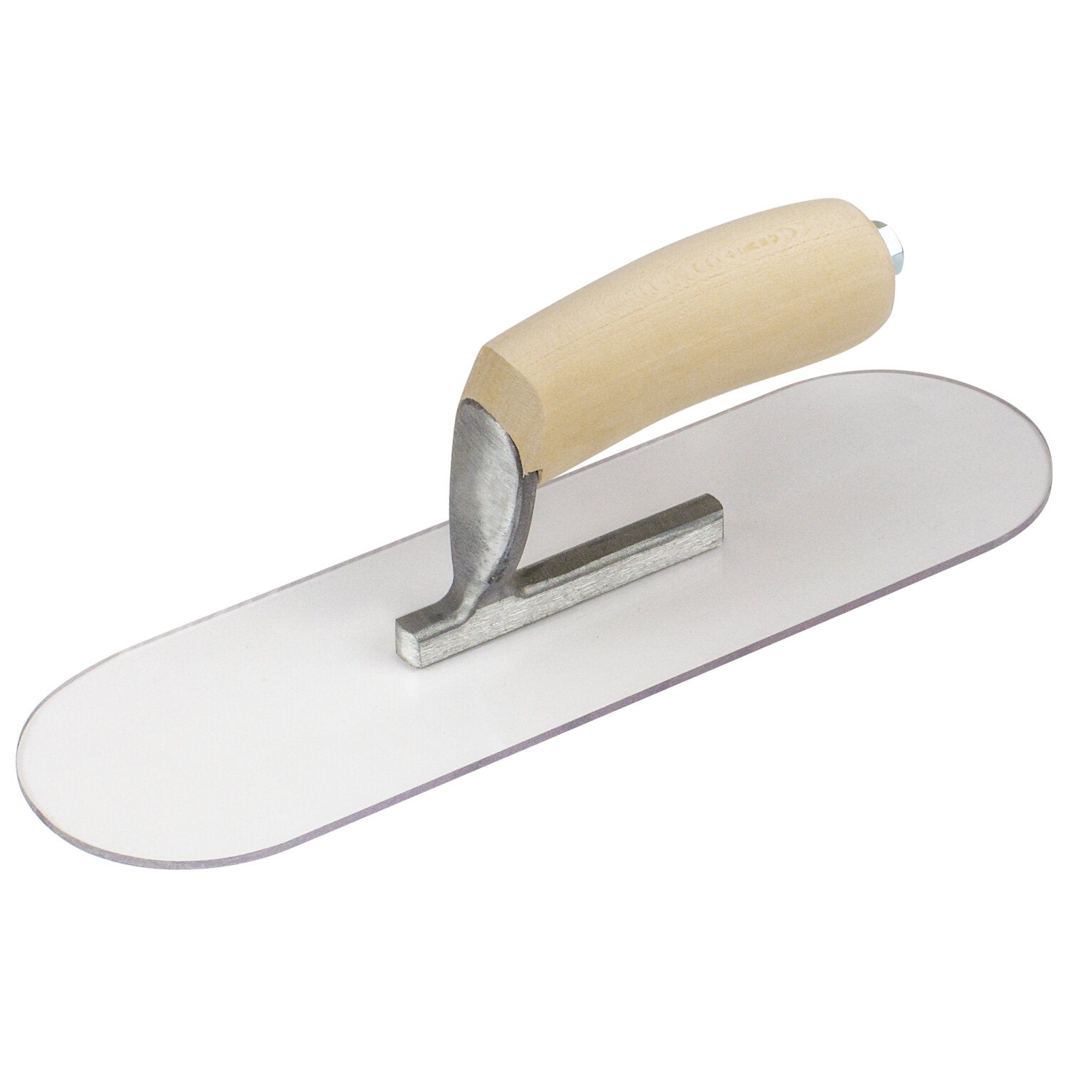 Kraft Tool PL614 14″ x 4″ Round End Plexi-Plastic Trowel with Camel Back Wood Handle Hot on Sale