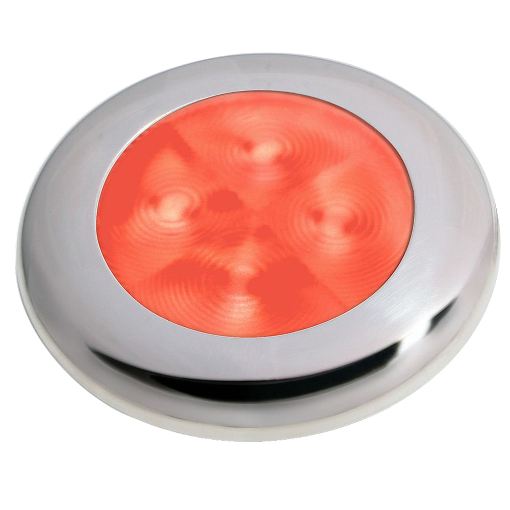 Hella Marine Slim Line LED ‘Enhanced Brightness’ Round Courtesy Lamp – Red LED – Stainless Steel Bezel – 12V [980507221] Hot on Sale
