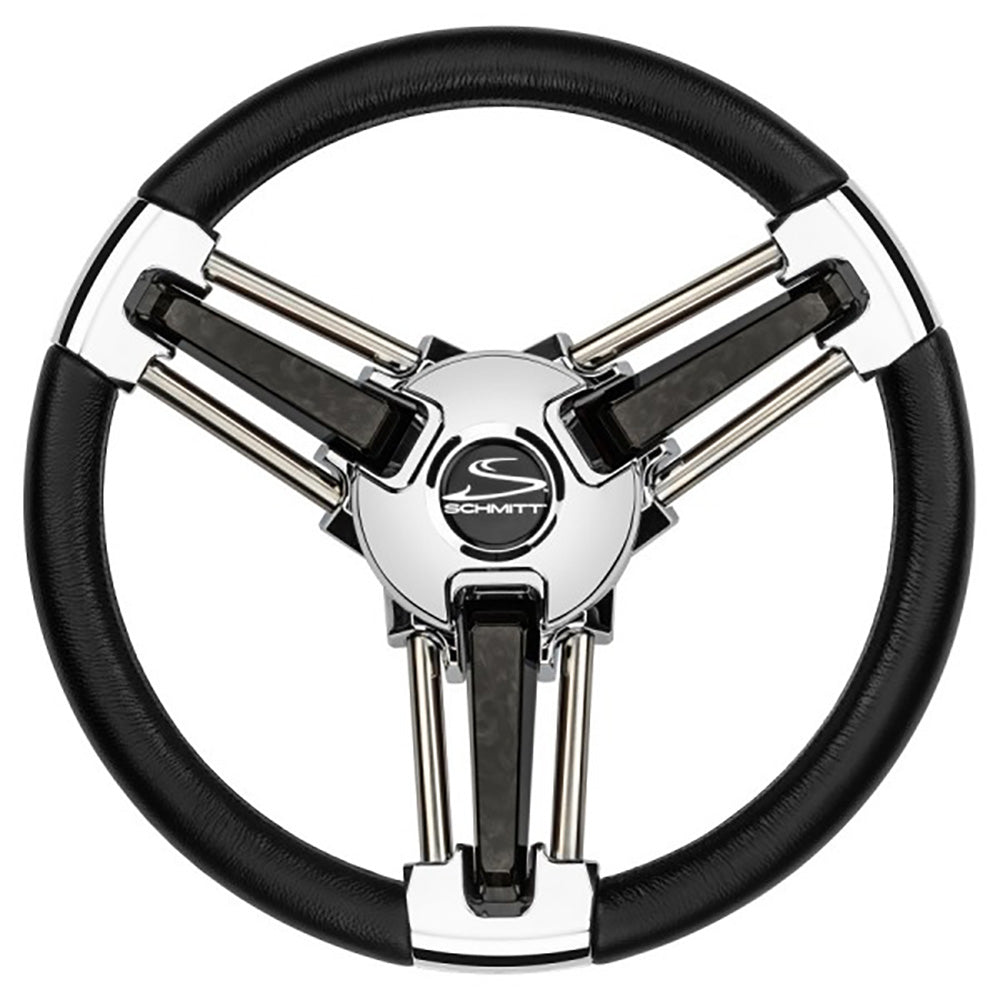 Schmitt Marine Burano Wheel 14″ 3/4″ Tapered Shaft Black Polyurethane w/Stainless Spoke Includes Center Cap/Nut [PU1051B1-04R] Online now
