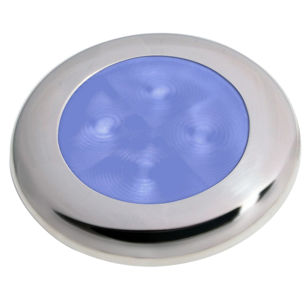 Hella Marine Slim Line LED ‘Enhanced Brightness’ Round Courtesy Lamp – Blue LED – Stainless Steel Bezel – 12V [980502221] Online