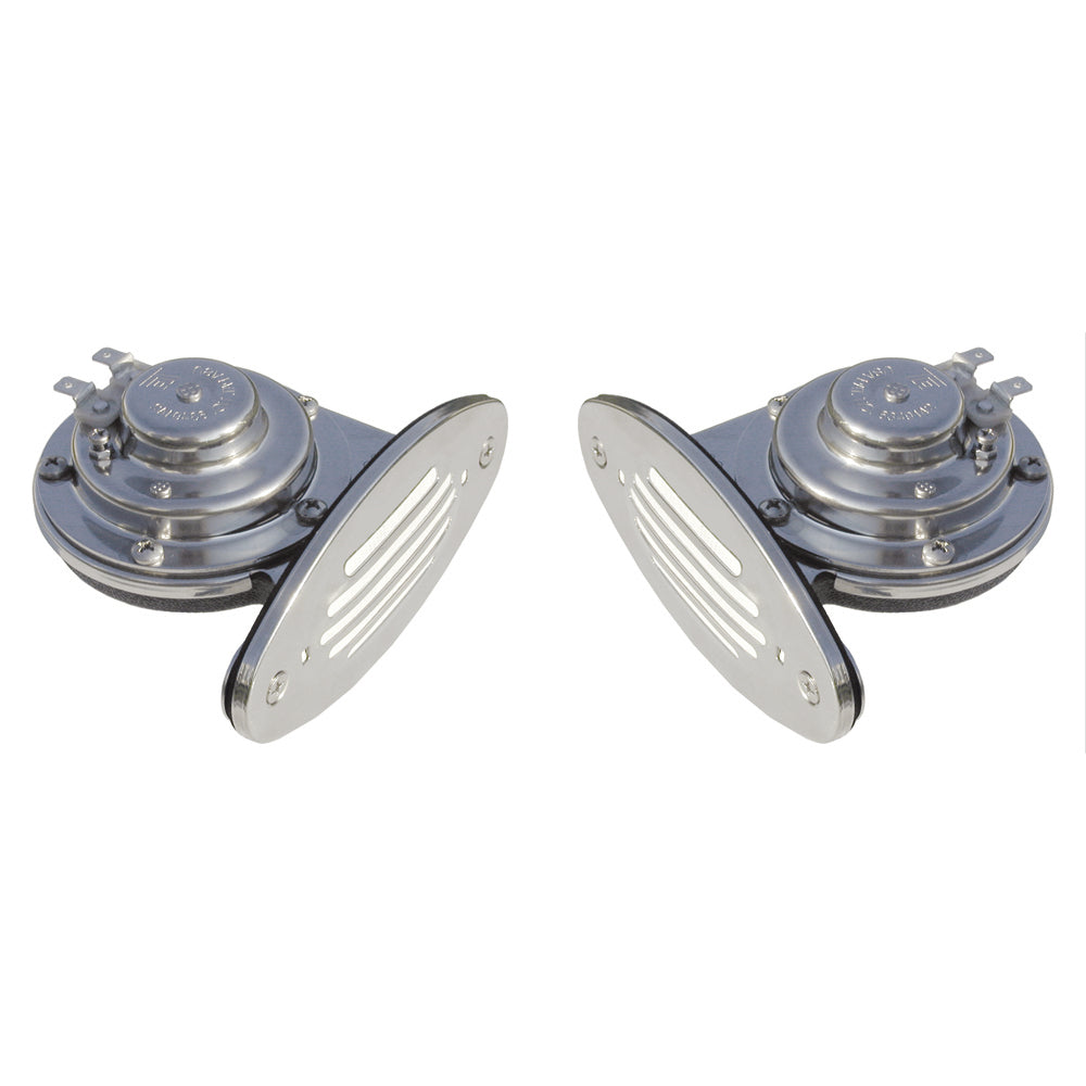 Schmitt Marine Mini Stainless Steel Dual Drop-In Horn w/Stainless Steel Grills High  Low Pitch [10055] Online Sale