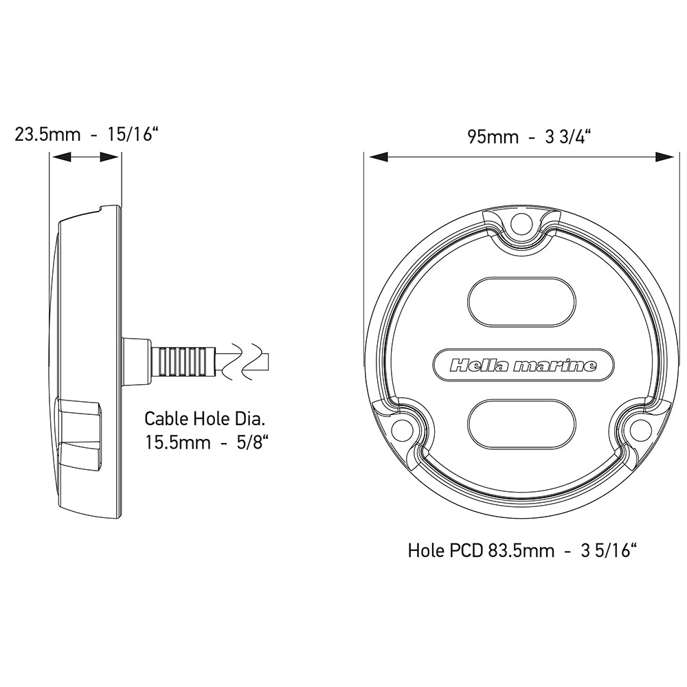 Hella Marine Apelo A1 Blue White Underwater Light – 1800 Lumens – Black Housing – White Lens [016145-011] Supply