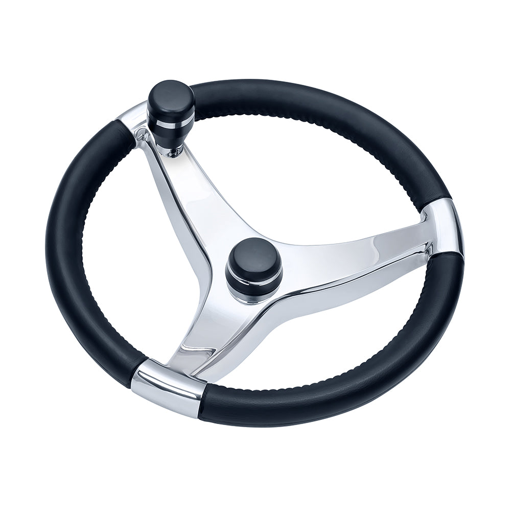 Schmitt Marine Evo Pro 316 Cast Stainless Steel Steering Wheel w/Control Knob – 15.5″ Diameter [7241521FGK] Hot on Sale