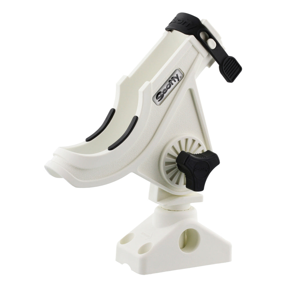 Scotty 280 Bait Caster/Spinning Rod Holder w/241 Deck/Side Mount – White [280-WH] Supply