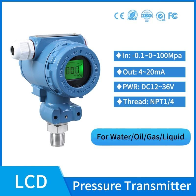 NPT1/4 Smart Pressure Transmitter for Diesel Fuel Tank Pressure Transducer Water 4-20mA Pressure Sensor Online Hot Sale