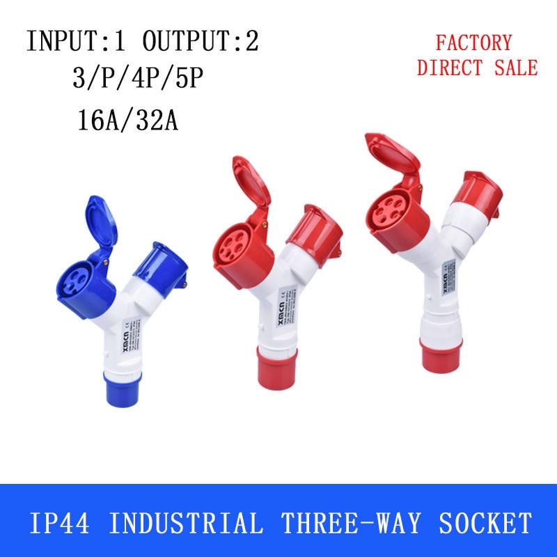 Multi-functional Waterproof Dustproof Industrial 1 Input to 2 IP44 Supply