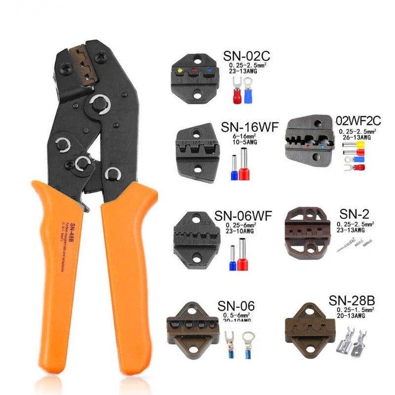 MR- SN-48b Series 7 kinds of Collets European Bare Terminal Crimping Pliers|  2.8 4.8 6.3 Tool  Plug Spring Precision Fashion